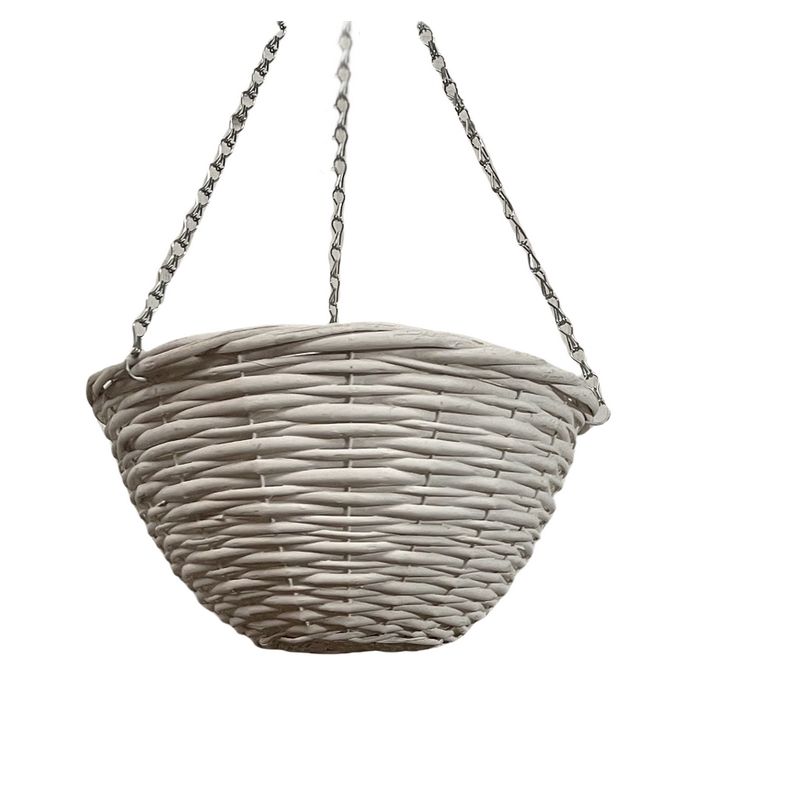 Garden Hanging Basket White Willow Round 30cm By Croft Lathams of