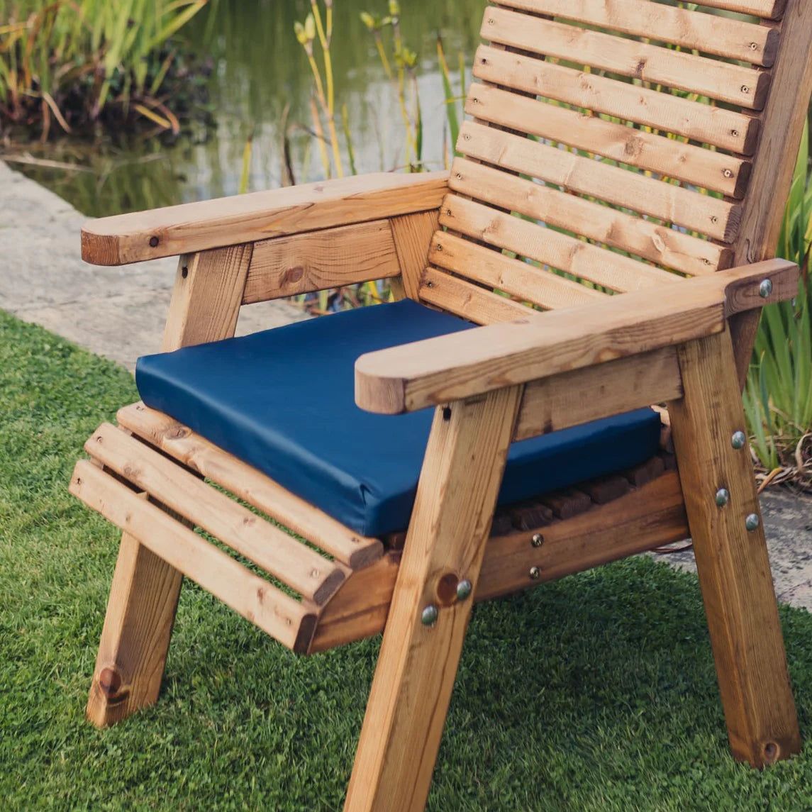 Amesbury Navy Waterproof Seat Cushion by Churnet Valley - N1C-S