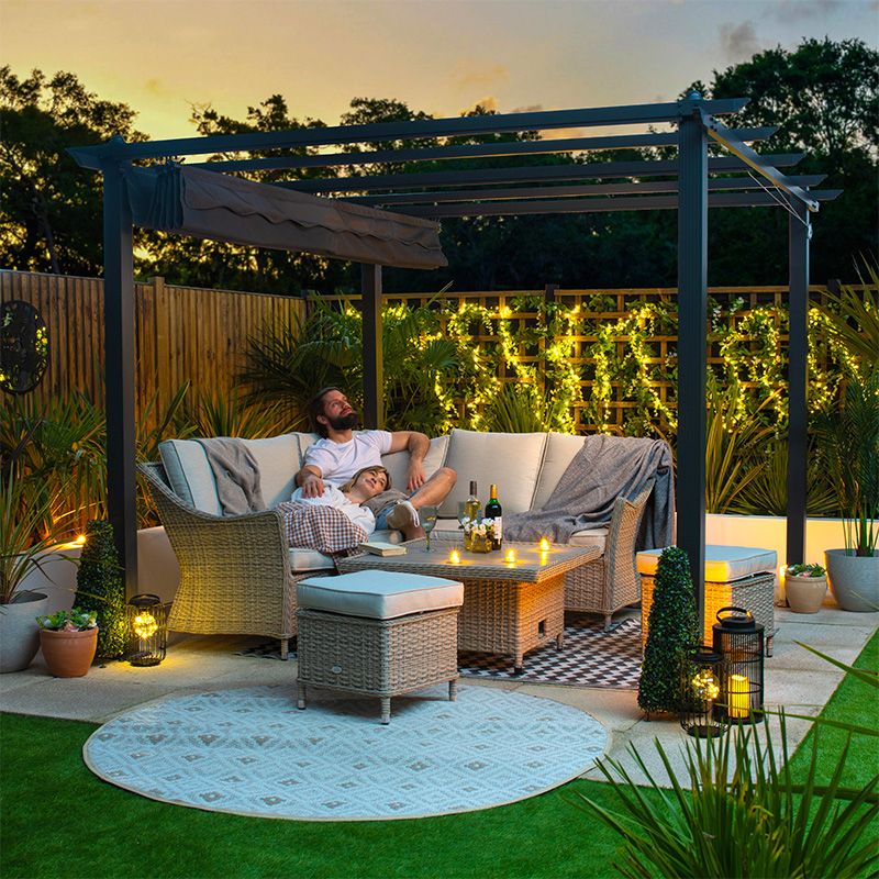 Diy Garden Bench Pergola Garden Gazebo 3M X 3M Cream Canopy FREE