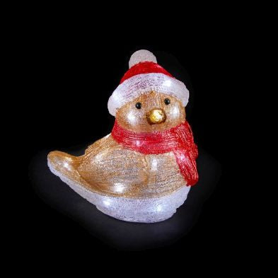 Acrylic Bird Christmas Light 24 White LED - 19.5cm