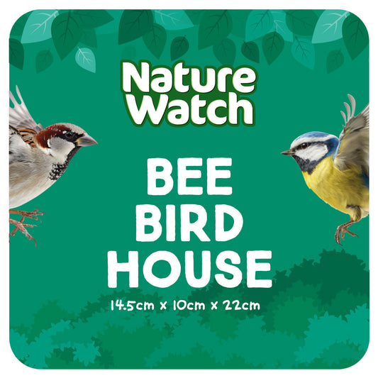 Bee Design Wooden Bird House By Nature Watch - 22cm