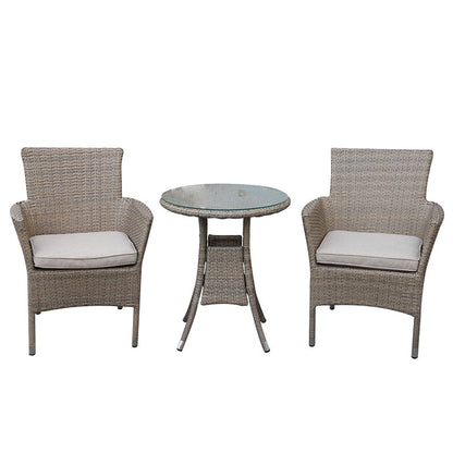 Avignon Garden Furniture Set Steel and Rattan Light Grey by Wensum - 3 Seats