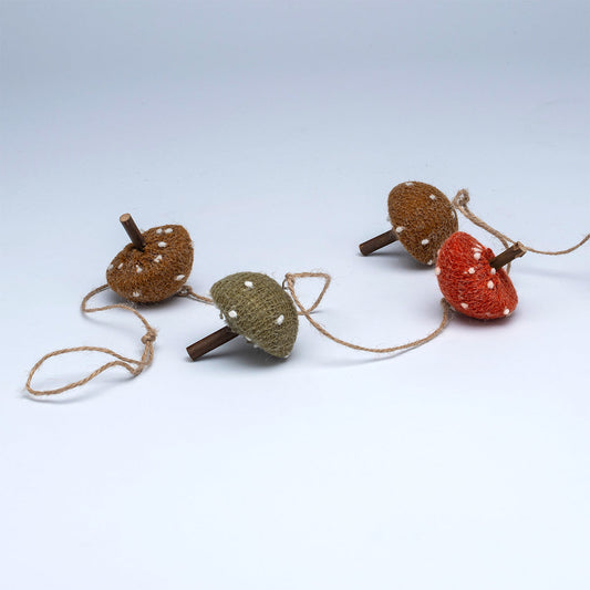 Toadstool Garland Halloween Decoration Brown & Green with Polka Dots Pattern - 150cm by Hamilton McBride