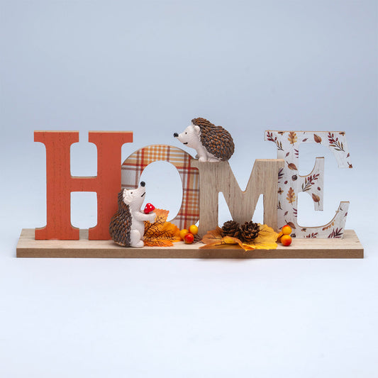 Home Hedgehogs Halloween Decoration Multicoloured with Leaf Pattern - 32cm by Hamilton McBride