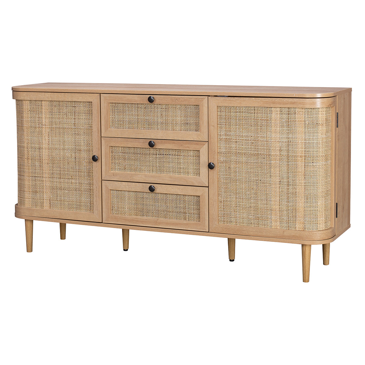 Stockholm Large Sideboard Beige 2 Doors 4 Shelves 3 Drawers