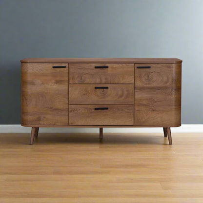 Copenhagen Large Sideboard Dark Brown 2 Doors 4 Shelves 3 Drawers