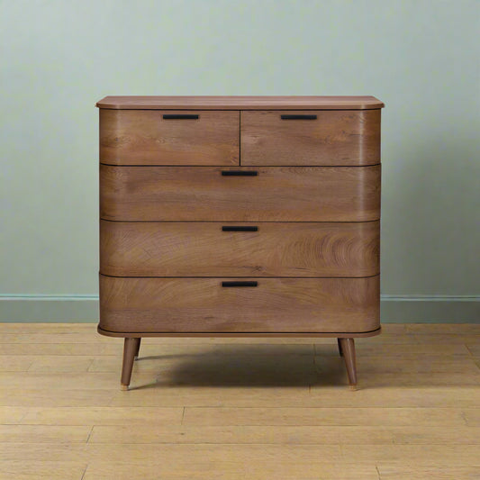 Copenhagen Chest of Drawers Dark Brown 5 Drawers