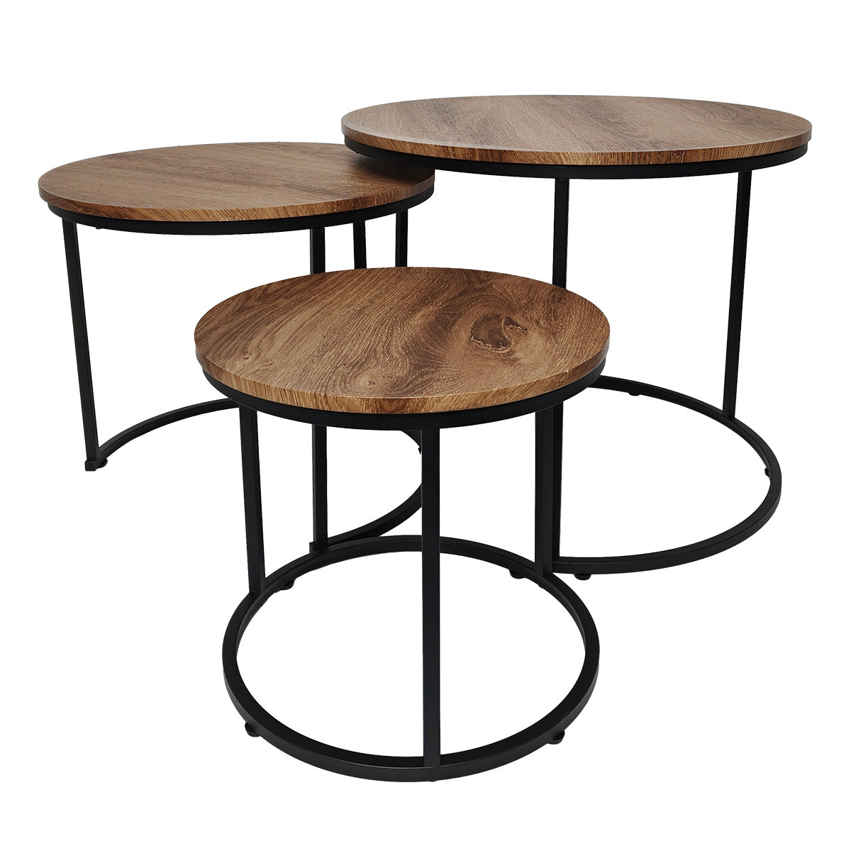 Brooklyn Circular Nest of Tables Black & Brown