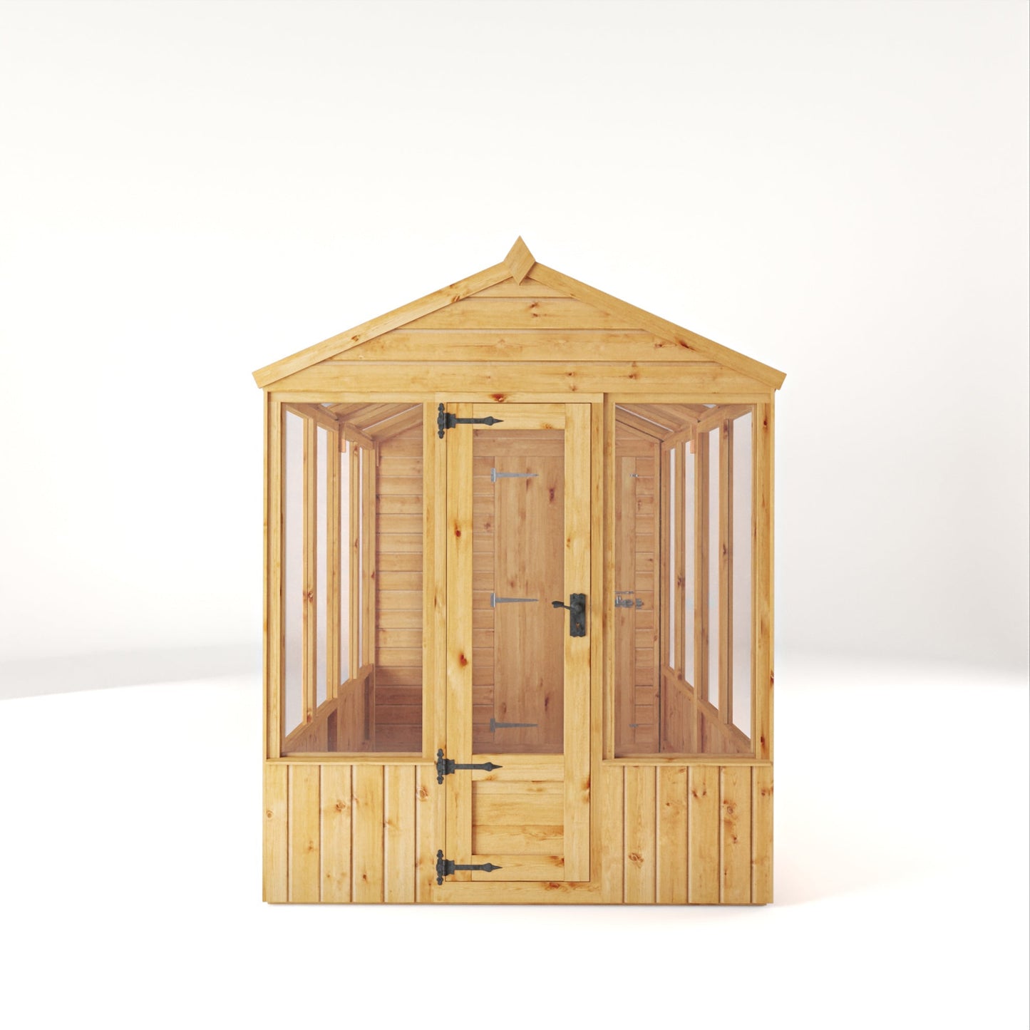 Mercia Woodsman 14' 2" x 6' 3" Apex Combi Greenhouse Shed - Premium Dip Treated Shiplap- Styrene Windows