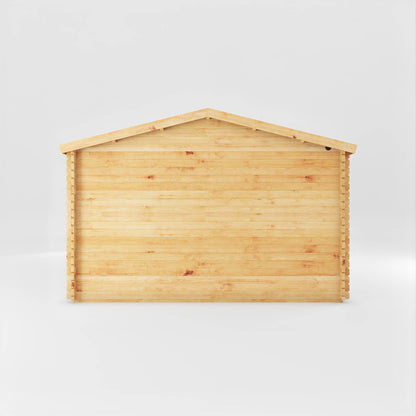 Mercia Studio 13' 7" x 20' 2" Apex Log Cabin - Premium 44mm Cladding Loglap - Grey UPVC