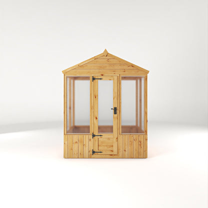 Mercia Woodsman 4' 3" x 6' 1" Apex Greenhouse - Premium Dip Treated Shiplap- Polycarbonate Windows