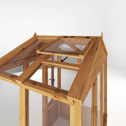 Mercia Woodsman 4' 3" x 6' 1" Apex Greenhouse - Premium Dip Treated Shiplap- Styrene Windows