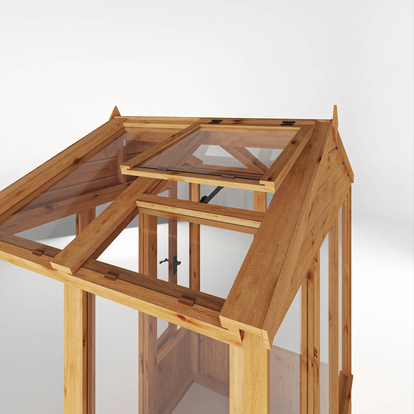Mercia Woodsman 4' 3" x 6' 1" Apex Greenhouse - Premium Dip Treated Shiplap- Glass Windows