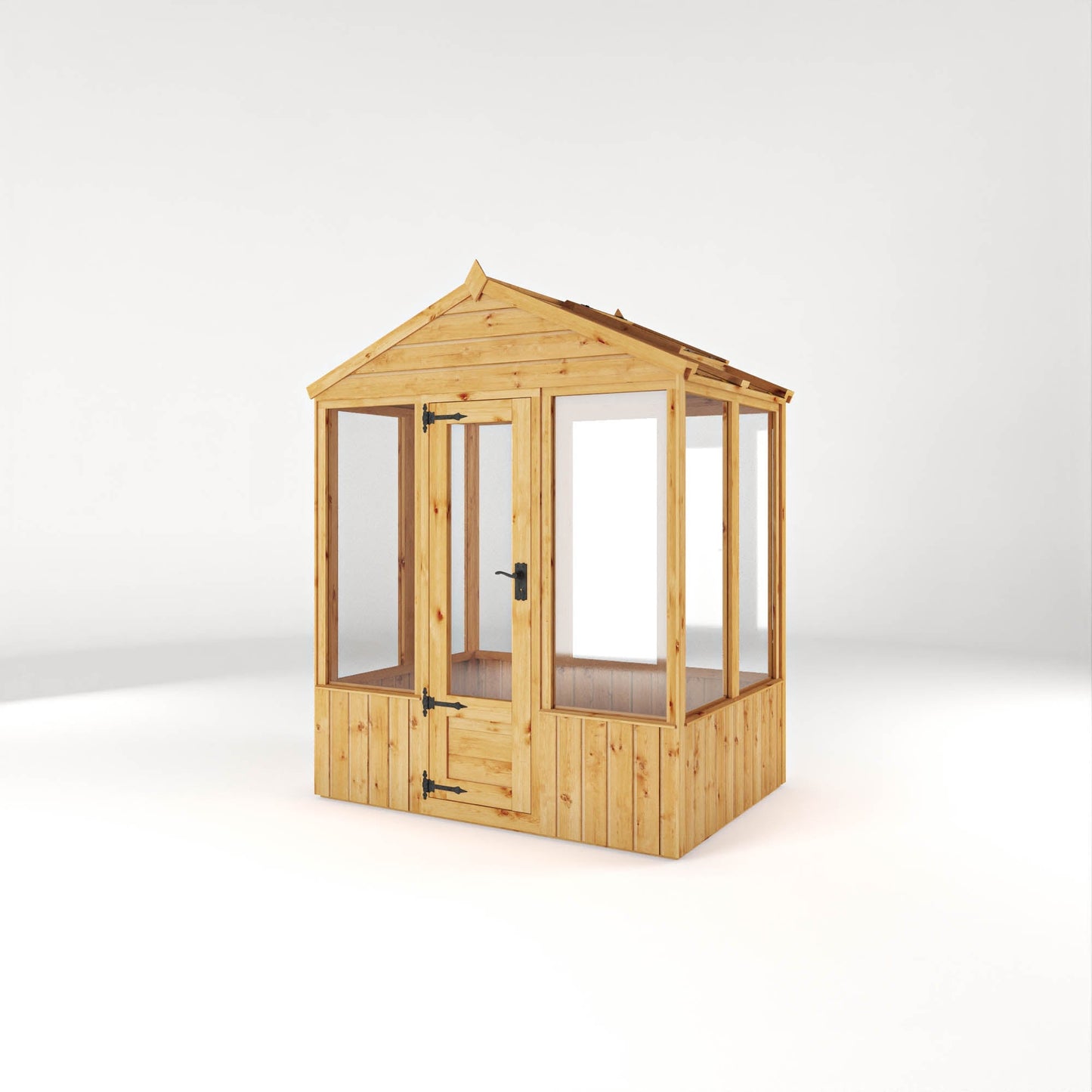 Mercia Woodsman 4' 3" x 6' 1" Apex Greenhouse - Premium Dip Treated Shiplap- Glass Windows