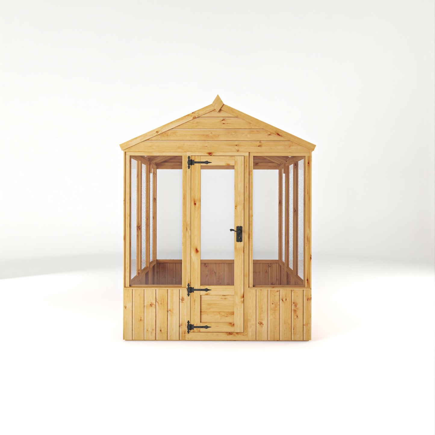 Mercia Woodsman 6' 3" x 6' 1" Apex Greenhouse - Premium Dip Treated Shiplap- Styrene Windows