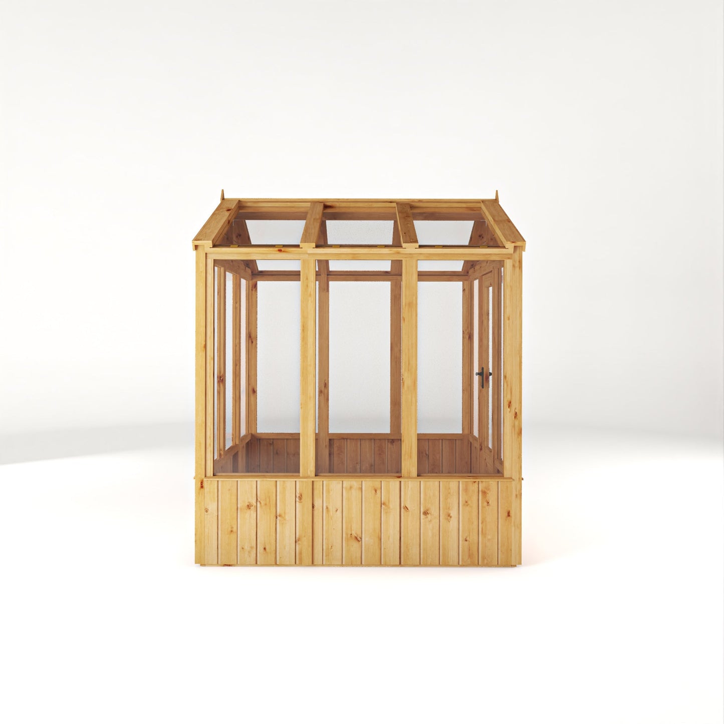 Mercia Woodsman 6' 3" x 6' 1" Apex Greenhouse - Premium Dip Treated Shiplap- Styrene Windows