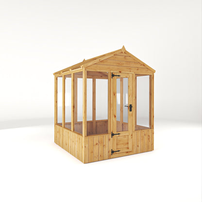 Mercia Woodsman 6' 3" x 6' 1" Apex Greenhouse - Premium Dip Treated Shiplap- Styrene Windows