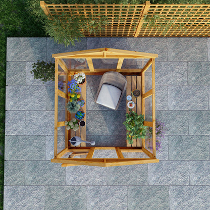 Mercia Woodsman 6' 3" x 6' 1" Apex Greenhouse - Premium Dip Treated Shiplap- Styrene Windows