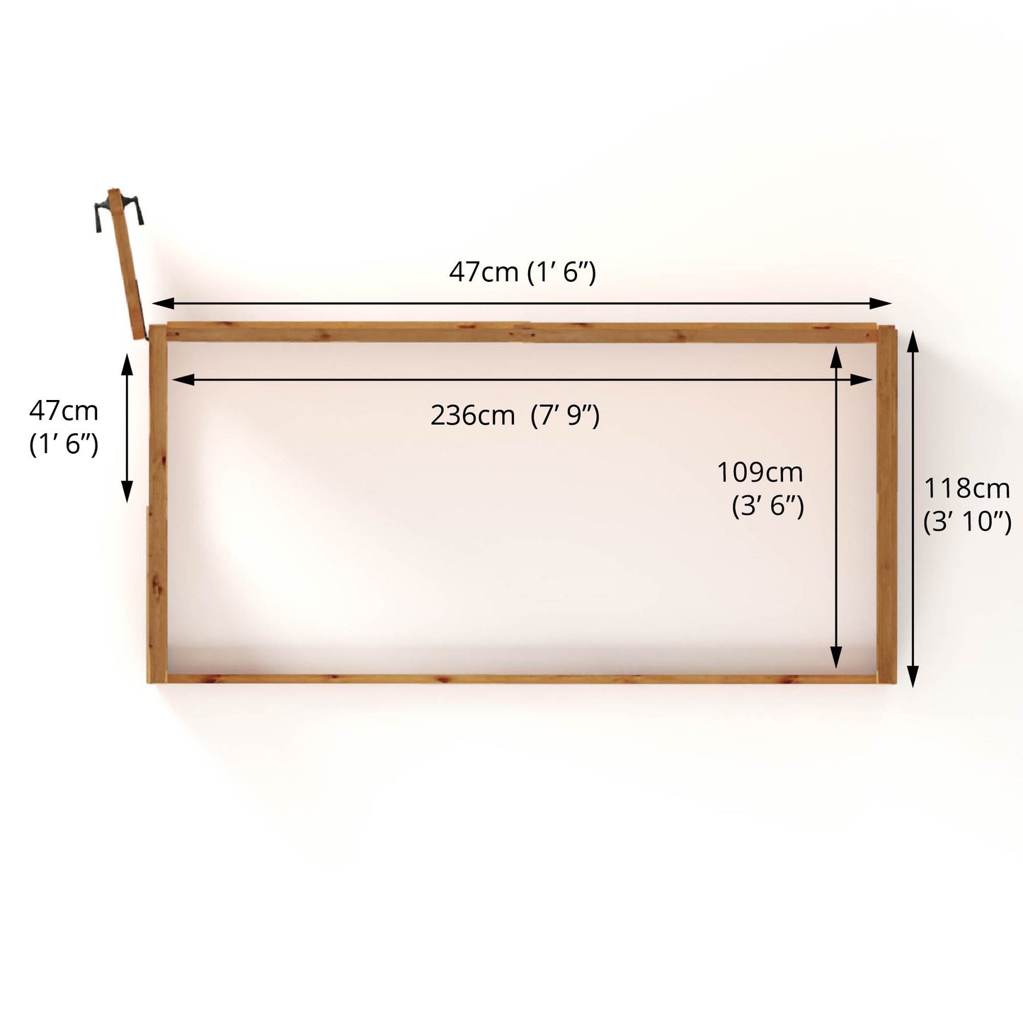 Mercia Woodsman 8' 2" x 3' 11" Pent Lean-to Greenhouse - Premium Dip Treated Shiplap- Glass Windows