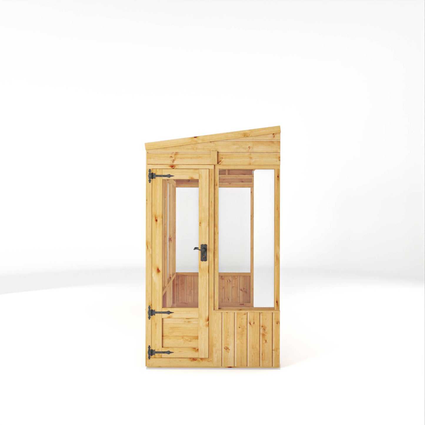 Mercia Woodsman 8' 2" x 3' 11" Pent Lean-to Greenhouse - Premium Dip Treated Shiplap- Glass Windows