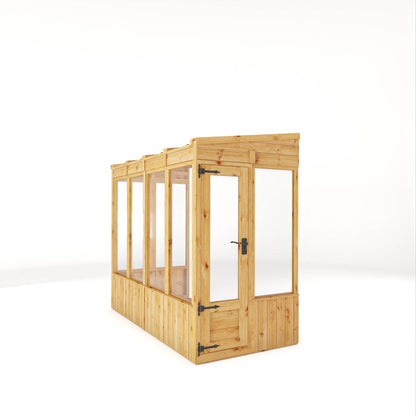 Mercia Woodsman 8' 2" x 3' 11" Pent Lean-to Greenhouse - Premium Dip Treated Shiplap- Glass Windows