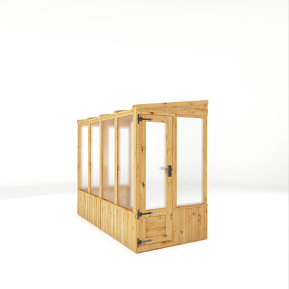 Mercia Woodsman 8' 2" x 3' 11" Pent Lean-to Greenhouse - Premium Dip Treated Shiplap- Polycarbonate Windows
