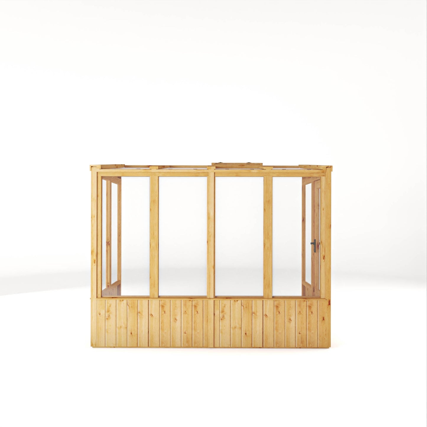 Mercia Woodsman 8' 2" x 3' 11" Pent Lean-to Greenhouse - Premium Dip Treated Shiplap- Styrene Windows