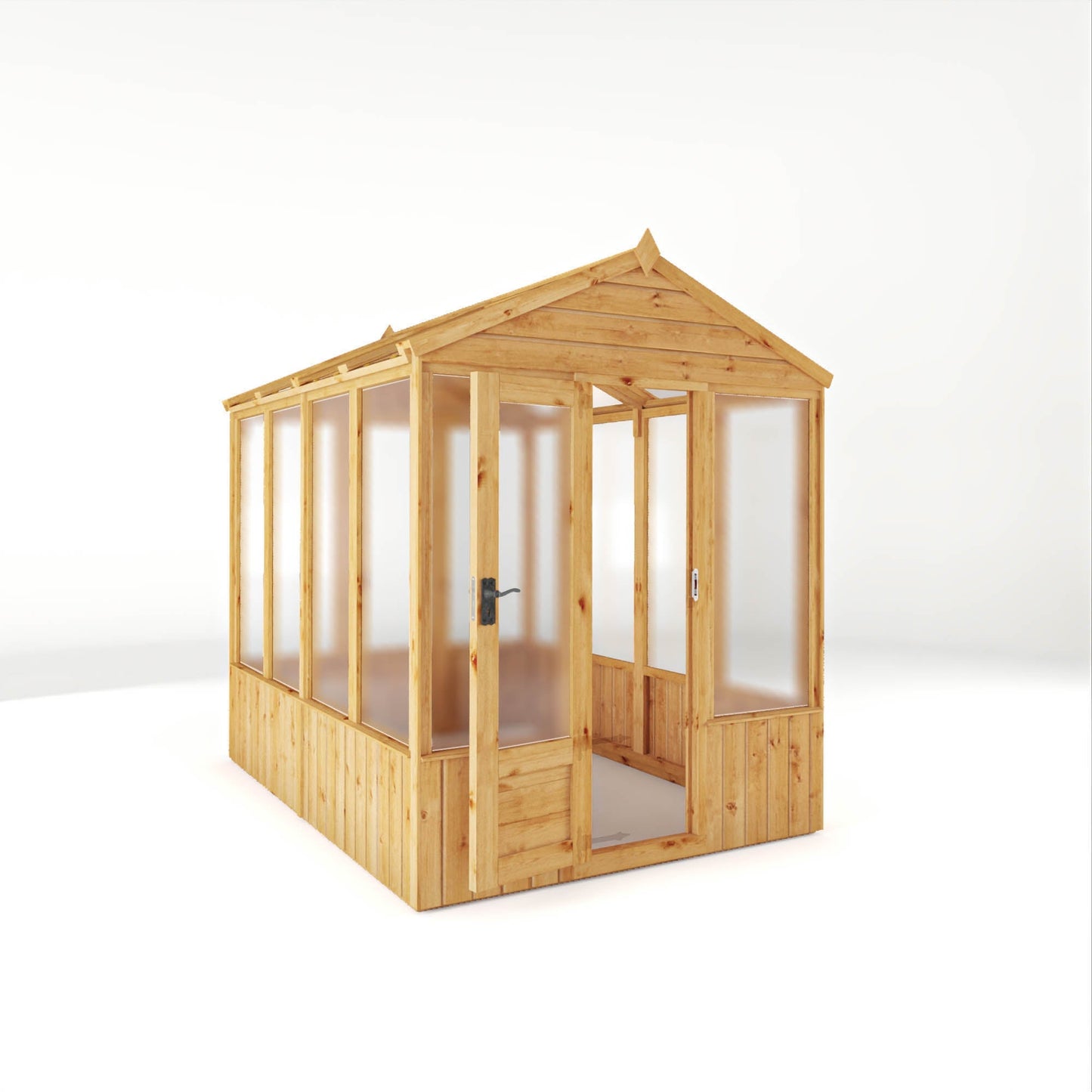 Mercia Woodsman 8' 2" x 6' 1" Apex Greenhouse - Premium Dip Treated Shiplap- Polycarbonate Windows