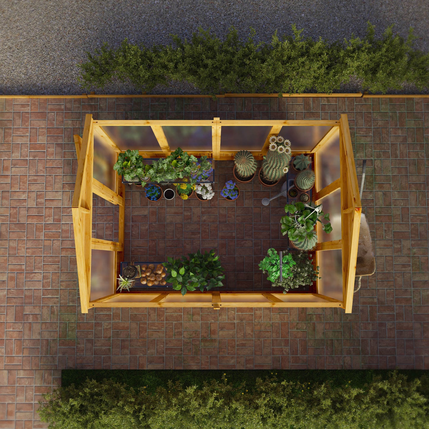 Mercia Woodsman 8' 2" x 6' 1" Apex Greenhouse - Premium Dip Treated Shiplap- Polycarbonate Windows
