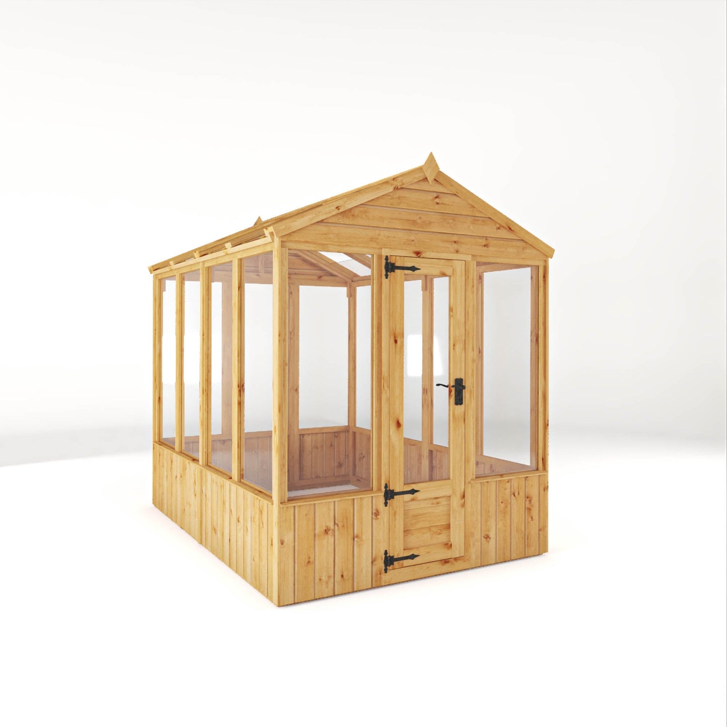 Mercia Woodsman 8' 2" x 6' 1" Apex Greenhouse - Premium Dip Treated Shiplap- Styrene Windows