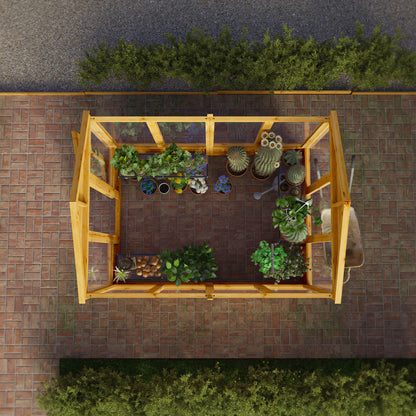 Mercia Woodsman 8' 2" x 6' 1" Apex Greenhouse - Premium Dip Treated Shiplap- Styrene Windows