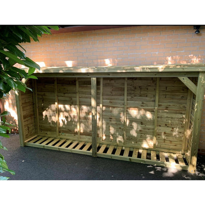 Broadway Garden Log Store 360cm wide x 60cm deep by Churnet Valley - LS6X12