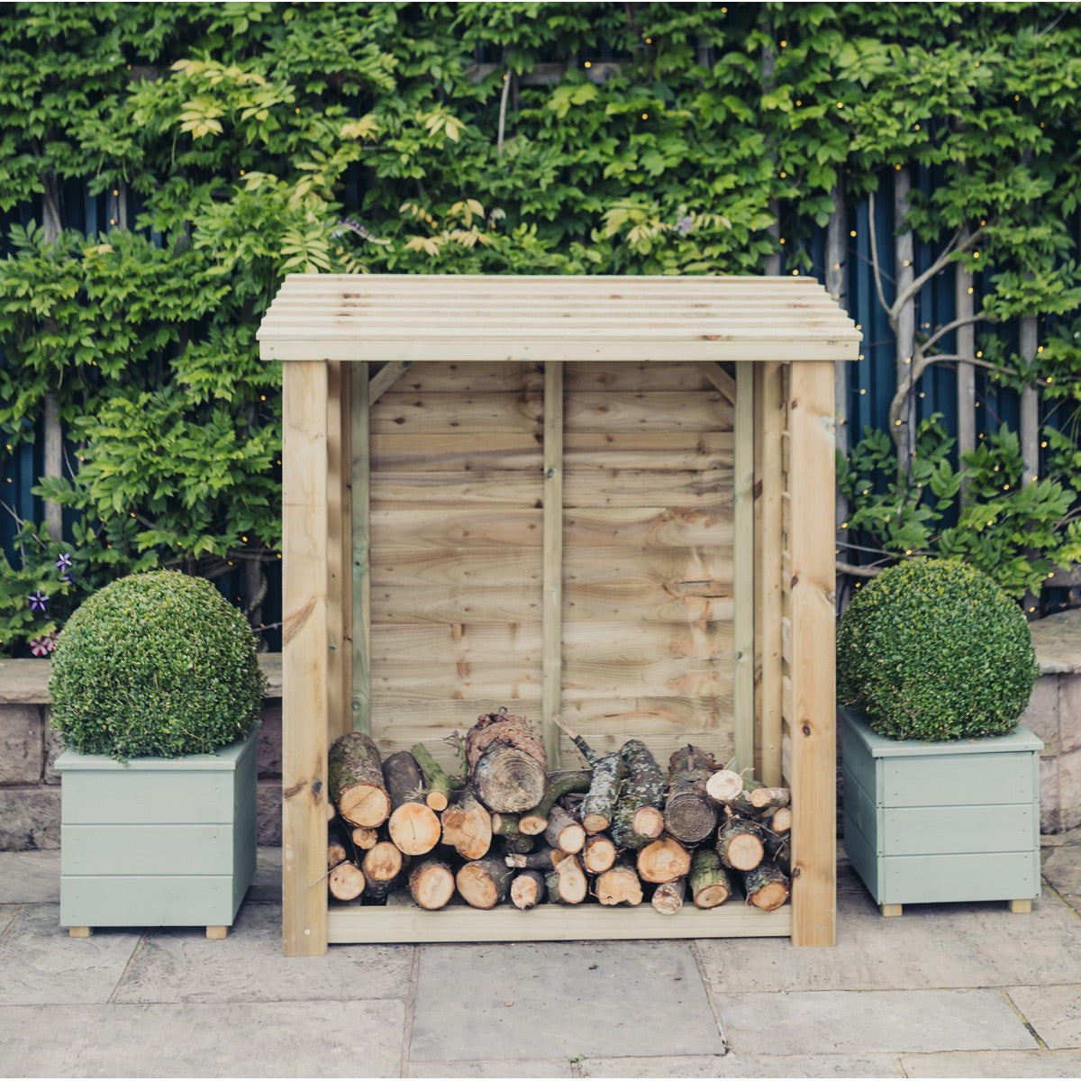 Heavy Duty Garden Log Store 120cm wide x 60cm deep by Churnet Valley - LSOP5X4