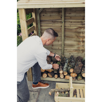 Heavy Duty Garden Log Store 120cm wide x 60cm deep by Churnet Valley - LSOP5X4