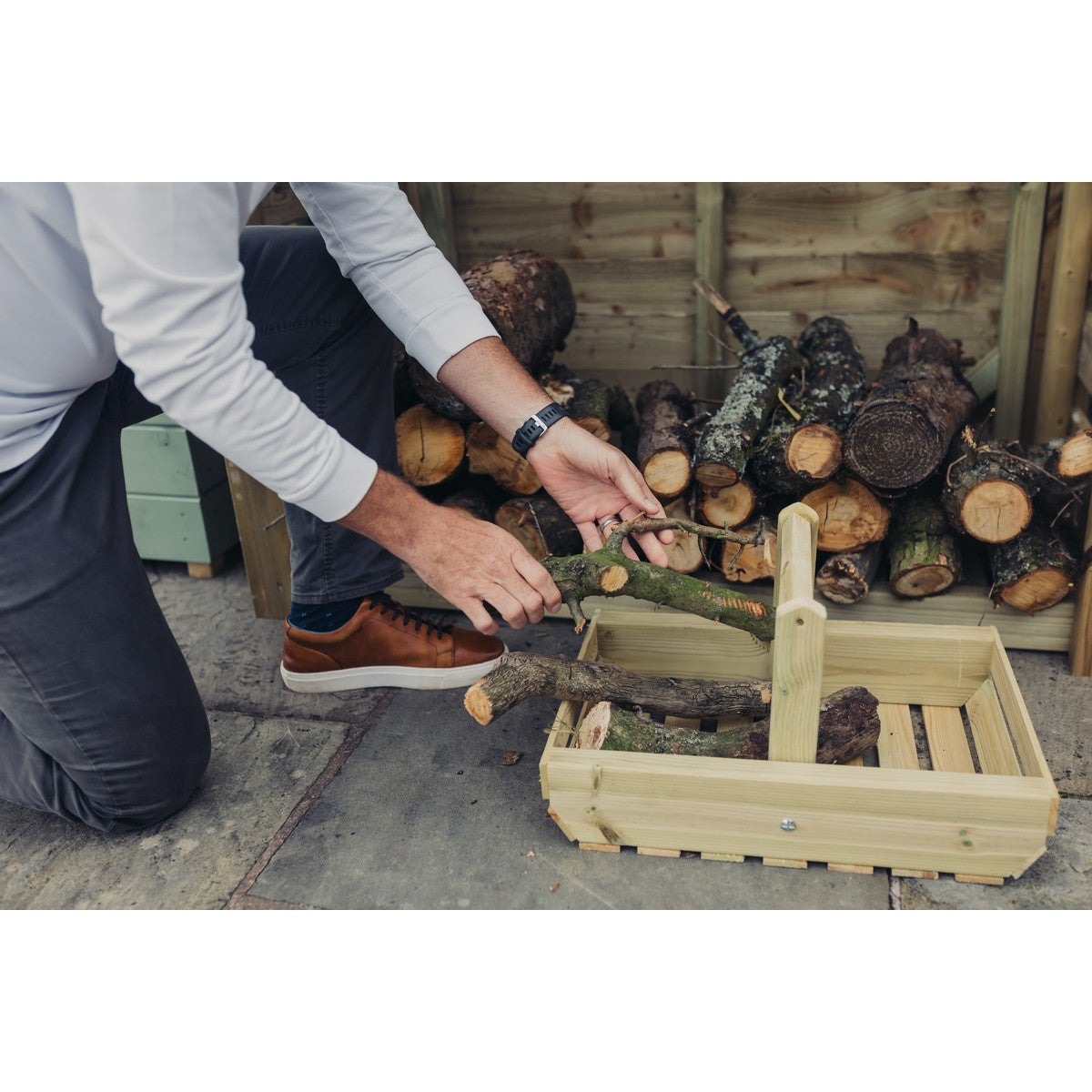 Heavy Duty Garden Log Store 120cm wide x 60cm deep by Churnet Valley - LSOP5X4