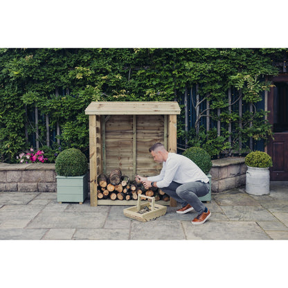 Heavy Duty Garden Log Store 120cm wide x 60cm deep by Churnet Valley - LSOP5X4