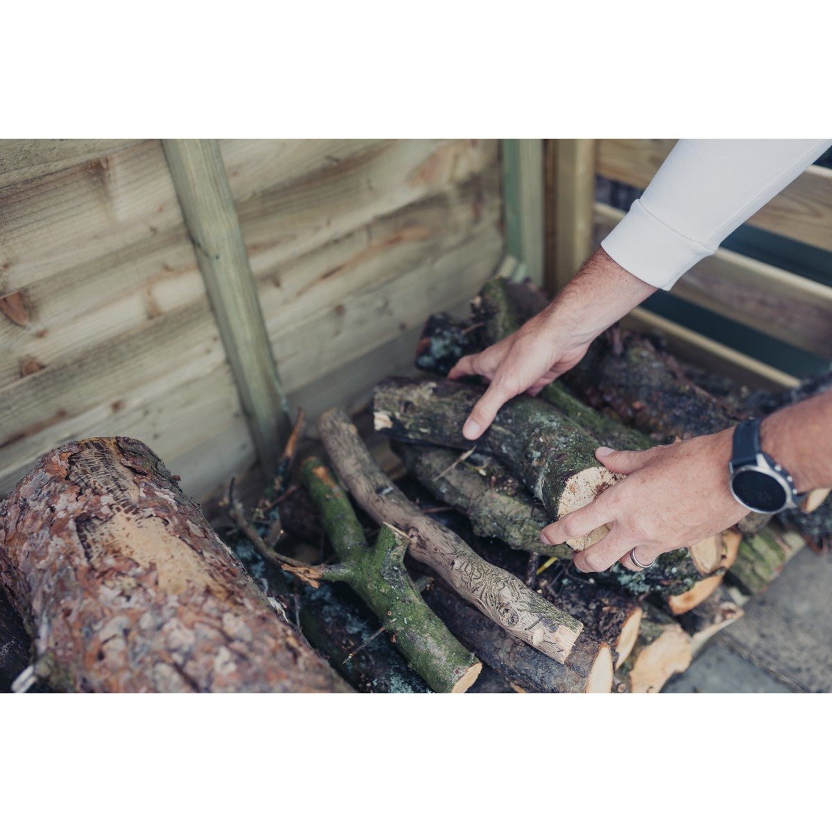 Heavy Duty Garden Log Store 120cm wide x 60cm deep by Churnet Valley - LSOP5X4