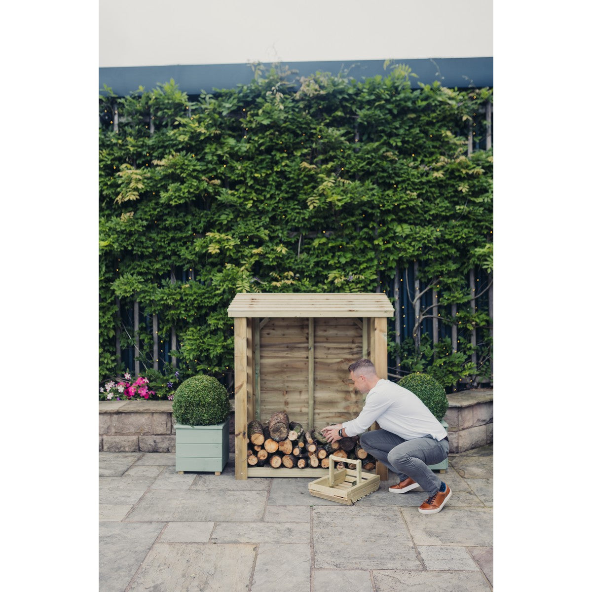 Heavy Duty Garden Log Store 120cm wide x 60cm deep by Churnet Valley - LSOP5X4