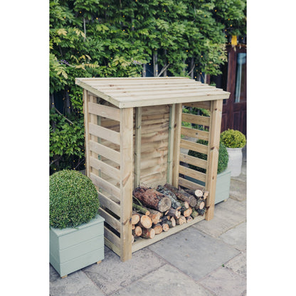 Heavy Duty Garden Log Store 120cm wide x 60cm deep by Churnet Valley - LSOP5X4