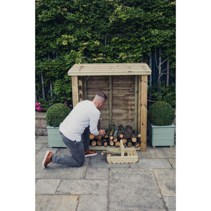Heavy Duty Garden Log Store 120cm wide x 60cm deep by Churnet Valley - LSOP5X4
