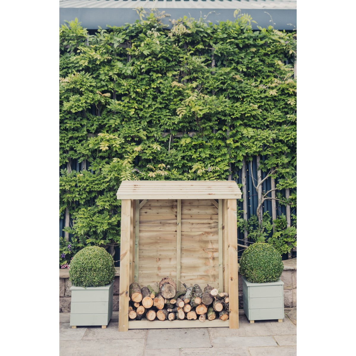 Heavy Duty Garden Log Store 120cm wide x 60cm deep by Churnet Valley - LSOP5X4