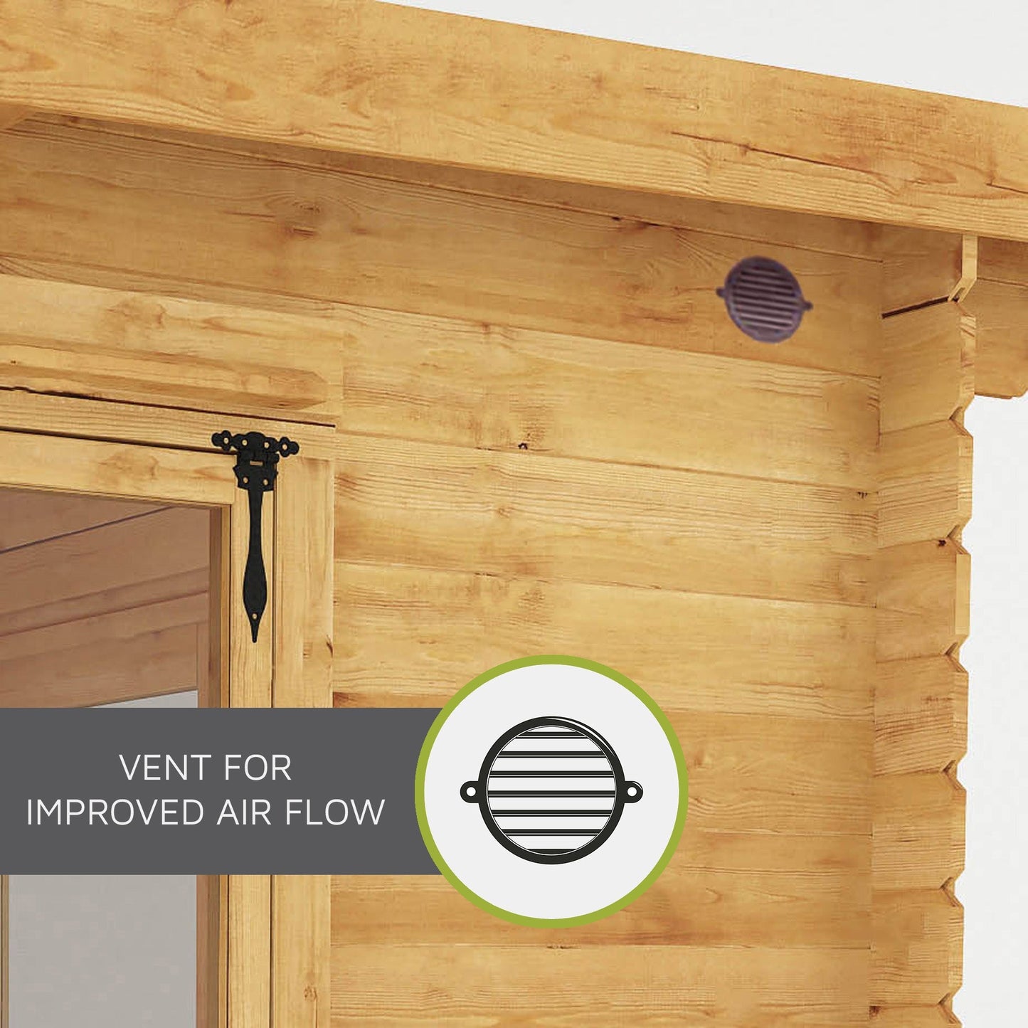 Mercia Studio 13' 7" x 20' 2" Apex Log Cabin - Premium 44mm Cladding Loglap - White UPVC