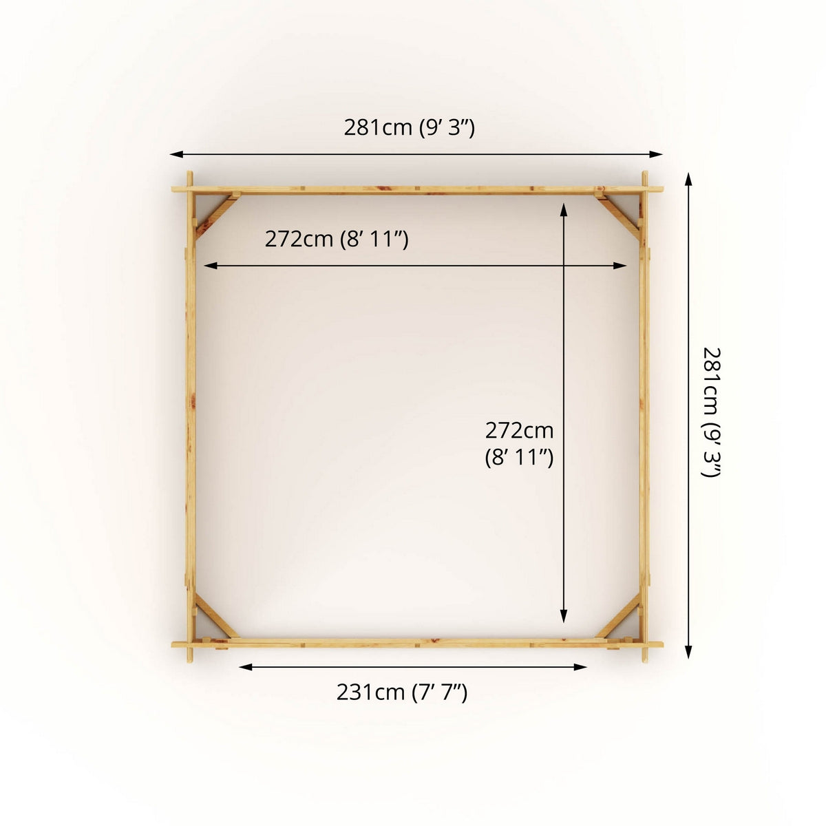Mercia Contemporary 9' 11" x 10' 3" Apex Log Cabin Gazebo - Premium 28mm Cladding Loglap