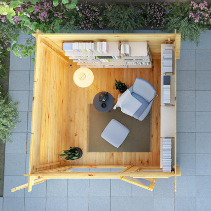 Mercia Elite 10' 11" x 9' 11" Pent Log Cabin - Premium 28mm Cladding Loglap