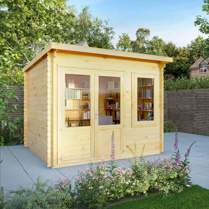 Mercia Elite 10' 11" x 9' 11" Pent Log Cabin - Premium 28mm Cladding Loglap