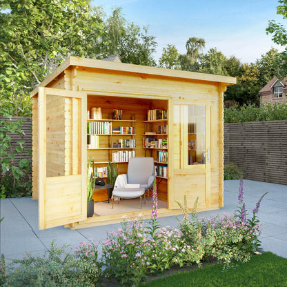 Mercia Elite 10' 11" x 9' 11" Pent Log Cabin - Premium 28mm Cladding Loglap