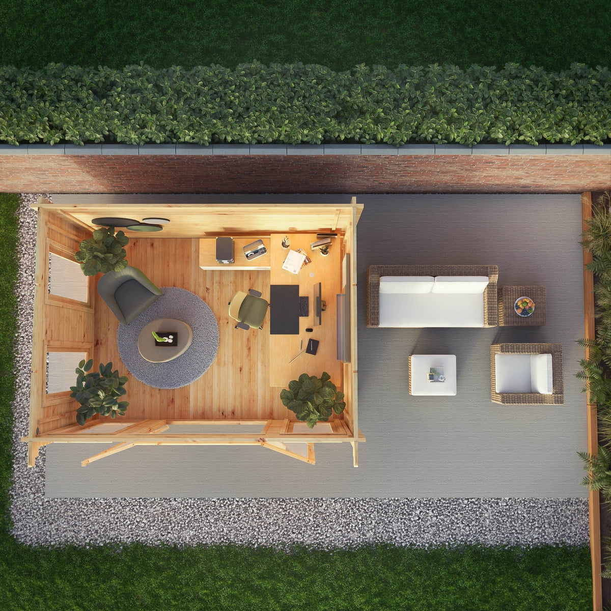 Mercia Studio 10' 11" x 13' 2" Pent Log Cabin - Premium 28mm Cladding Loglap