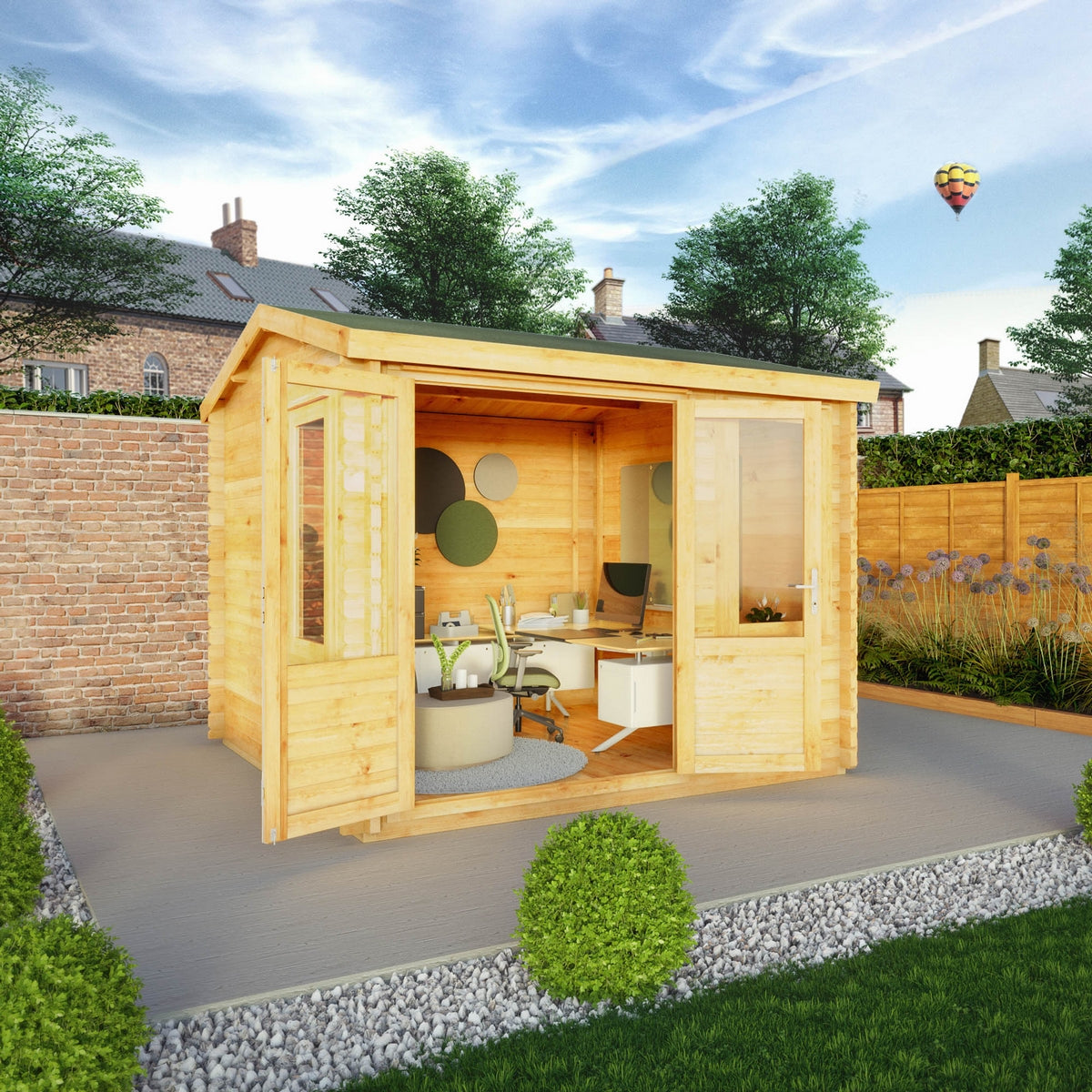 Mercia Elite 10' 3" x 9' 11" Reverse Apex Log Cabin - Premium 28mm Cladding Loglap