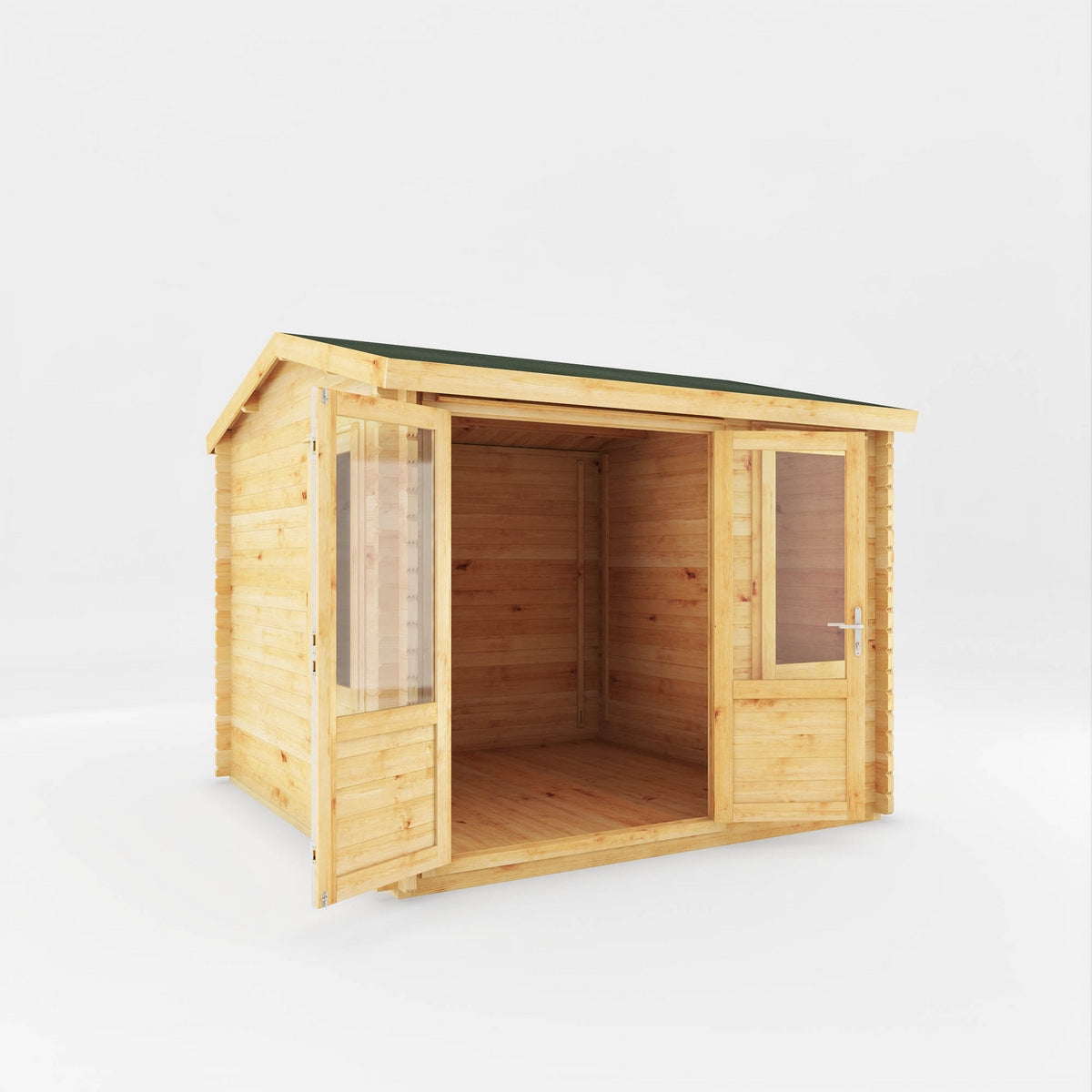 Mercia Elite 10' 3" x 9' 11" Reverse Apex Log Cabin - Premium 28mm Cladding Loglap