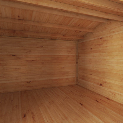 Mercia Studio 13' 7" x 16' 6" Apex Log Cabin - Premium 28mm Cladding Loglap